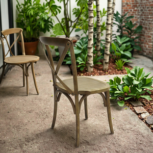 Durable Comfortable Modern Beech Solid American Dining Chair Vintage Wood Cross Back Fork Chair