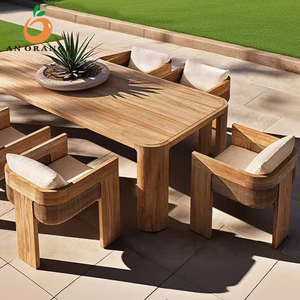 Outdoor Dining Set Teak Wooden Table and 8 Chair Set