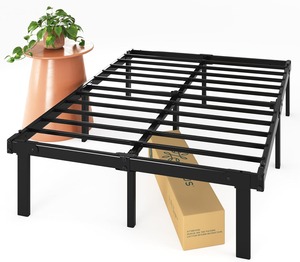 2024 Single Metal Bed Frame Noiseless and Easy-to-Assemble Shockproof With Adjustable Feature for King Queen Double Sizes