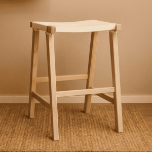 Contica Sungkai Wood and Leather Counter Stool