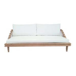 Vona ORW 2-seater wooden sofa with light cushions