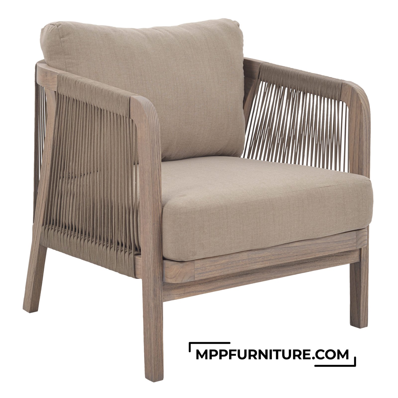 Solid Hardwood Living Room Armchair and Coffee Table Set
