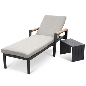Comfortable Thick Cushion Aluminium Hotel Poolside Terrance Sun Beds Beach Metal Aluminum Outdoor Furniture Modern Patio Outdoor