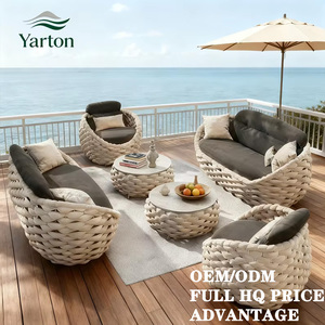 Custom Modern Outdoor Waterproof Rope Weaving Garden Sofa Set