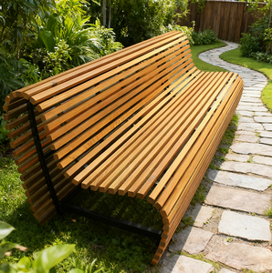 Luxury Outdoor Garden Commercial Patio Park Bench Wooden Chair