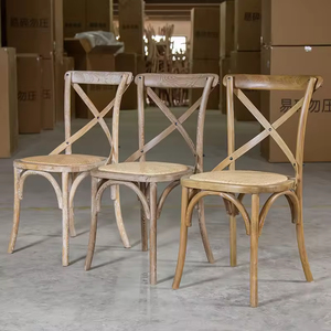 MULIGNA Rustic Stackable Solid Wood Cross Back Chair X Back Dining Chair