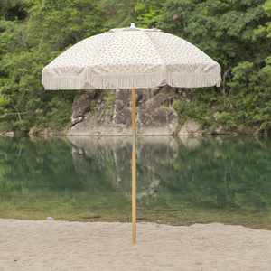 Manufacturer Tassel Bamboo Polka Dots Beach Umbrella