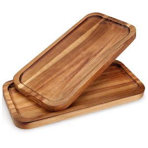 Food Safety Acacia Wood Food Tray Wooden Tray Dessert Plates