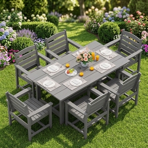 Eco Friendly Poly Lumber Dining Set HDPE Outdoor Patio Furniture