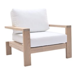 Madinta wooden armchair with upholstered cushions