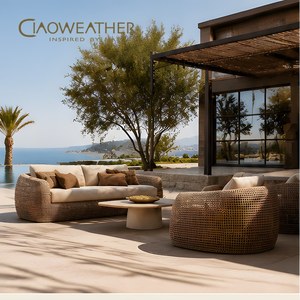 Modern Outdoor Furniture Sofa Set Waterproof Rattan Patio Garden Lounge