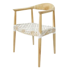 Venta Indoor Teak Dining Chair with Leather Straps