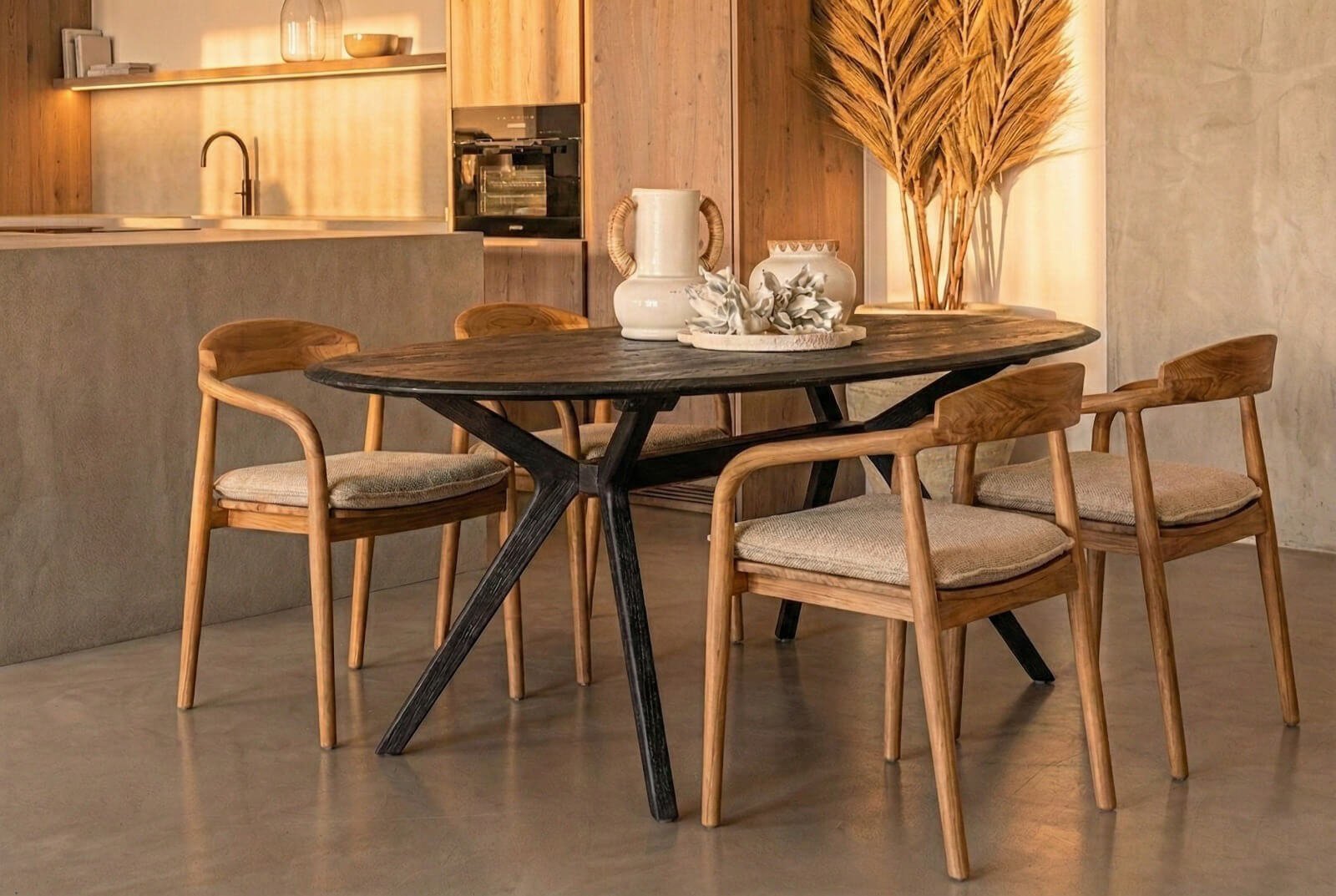 Indonesian Sungkai wood dining and living furniture manufactured in Cirebon factory