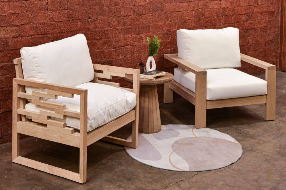 Handcrafted decorative wood accent and rattan frame assembly