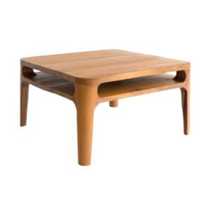 Aymeric solid teak square coffee table in natural finish