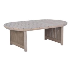 Rimini outdoor teak coffee table with rope base design