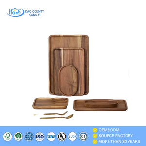 Custom Logo Wood Serving Tray Durable Wood Serving Platter