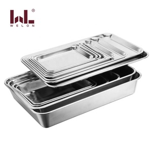 Multi-Size Stainless Steel 201 Dessert Tray Rectangle Buffet