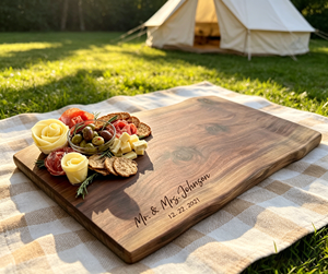 Personalized Live Edge Charcuterie Board