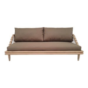 Vona ORB wooden love seat with dark accent rope detailing