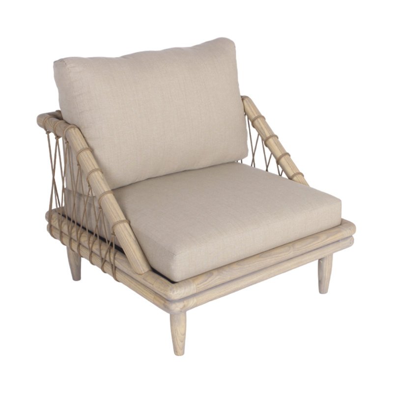 Vona modern solid Sungkai wood indoor accent chair